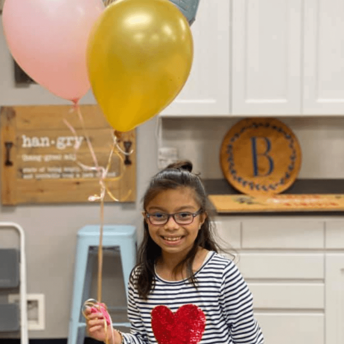 a person sitting on a counter
