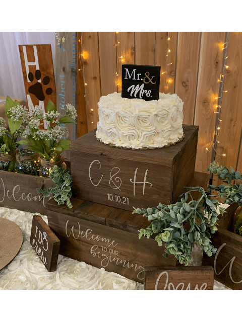 a decorated cake on a table