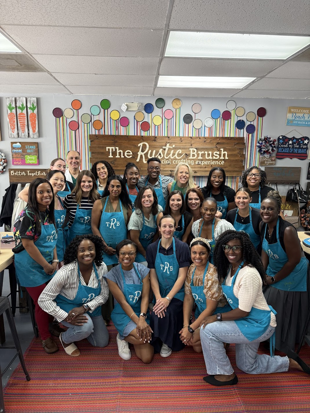 A group of people spending their weekend at The Rustic Brush, Katy