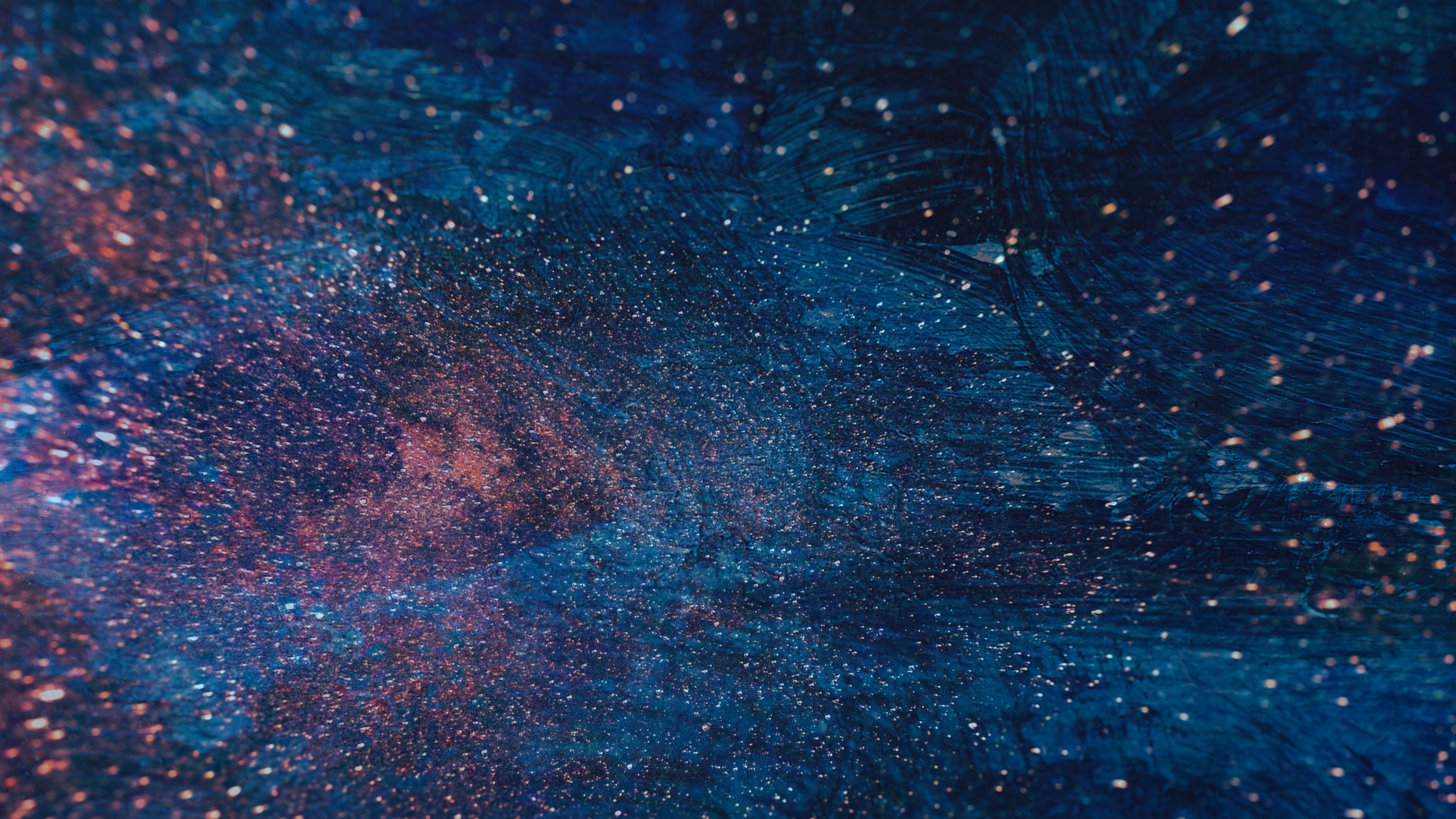 Moon and Splatter-Star Night Sky
